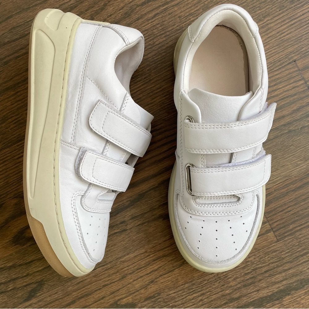 White Perey Strap Sneakers Like Acne Studios Style